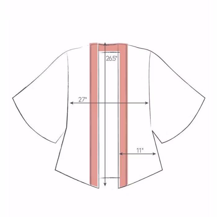 Kimono "Winter Floral Terracotta" Short - Powder design