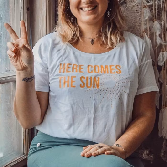 2:A Sortering T-shirt stl XL "Here comes the sun" White - Soul Factory