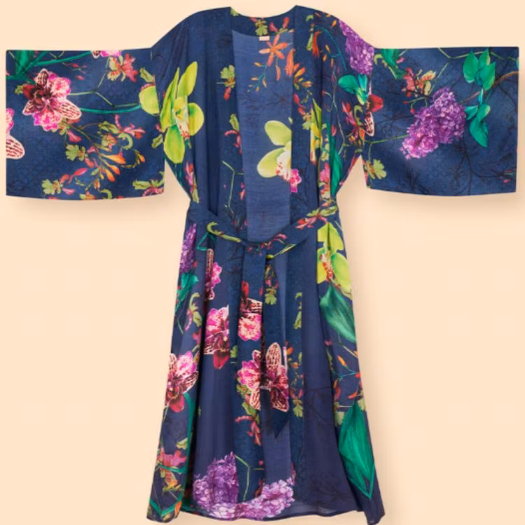 Kopia Kimono Exotic Evening Ink long - Powder design