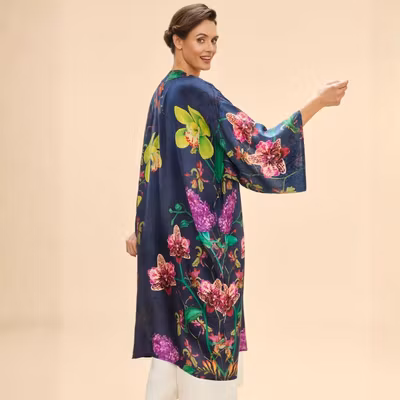 Kopia Kimono Exotic Evening Ink long - Powder design