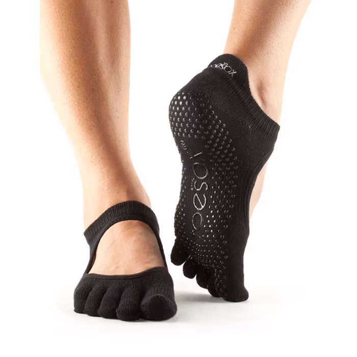 Yogastrumpor Fulltoe Bellarina Grip Black - ToeSox