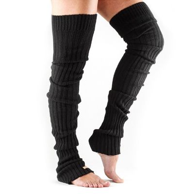 Benvärmare Thigh High Black - ToeSox