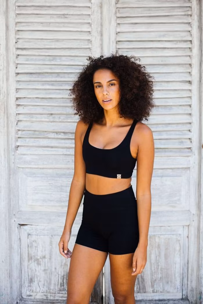 Yoga-BH Boxy Crop top Black - Indigo Luna
