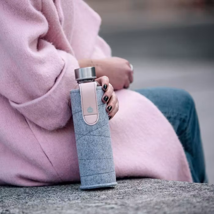 Vattenflaska Mismatch Pink Breeze i glas - Equa