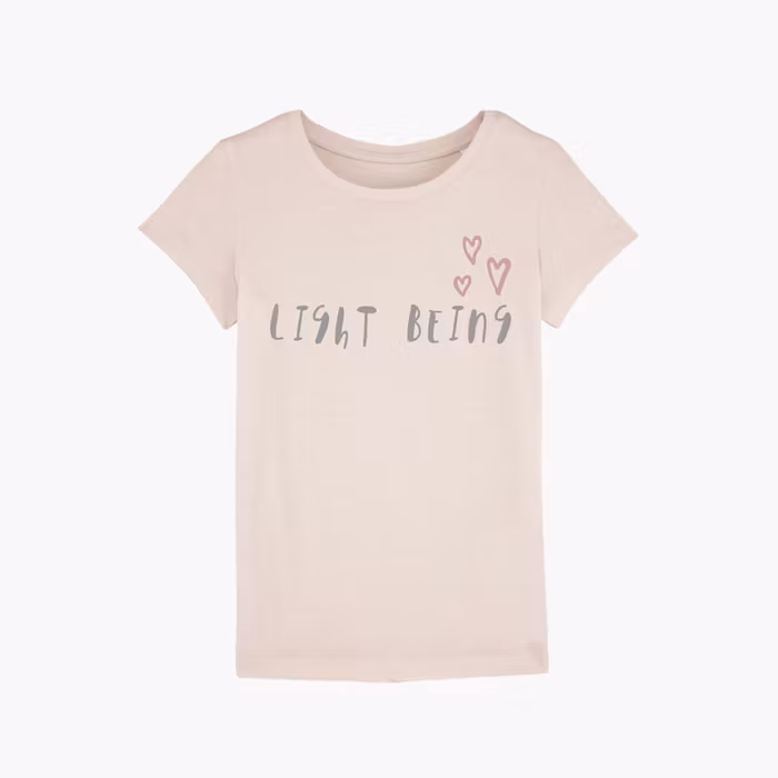 T-shirt barn "Light Being" Candy Pink - Mia of Sweden