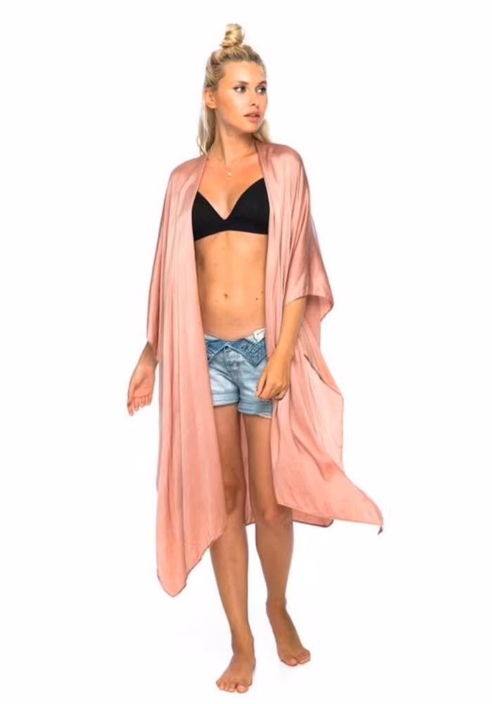 Luxe silk kimono long "Musk" - Warriors of the divine