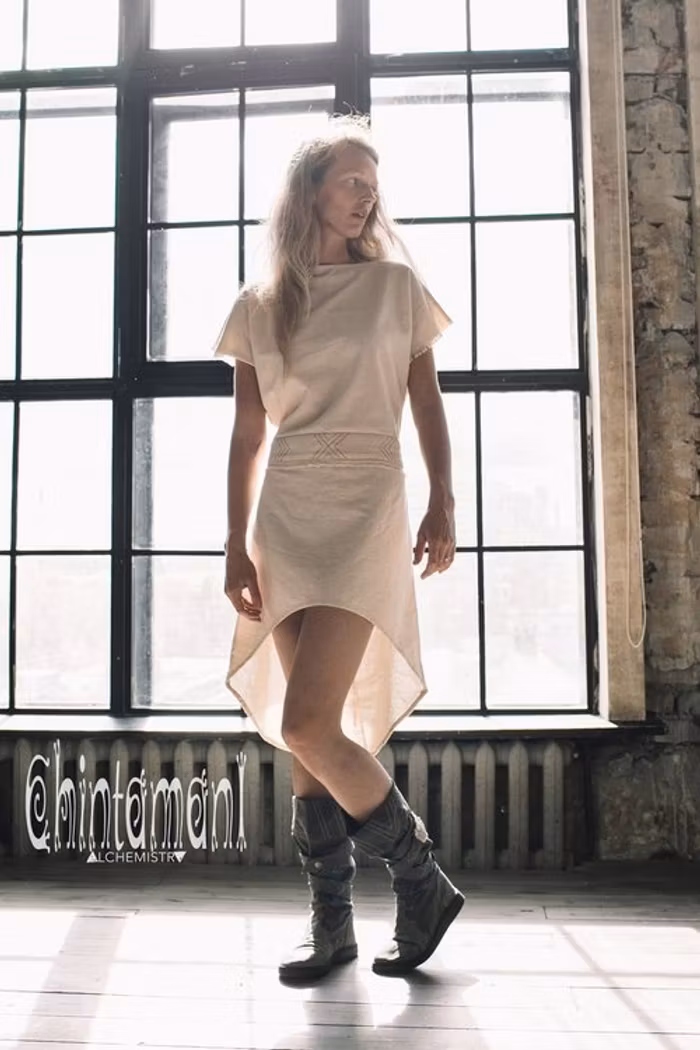 Klänning Atua Tino short dress Natural - Chintamani Alchemi