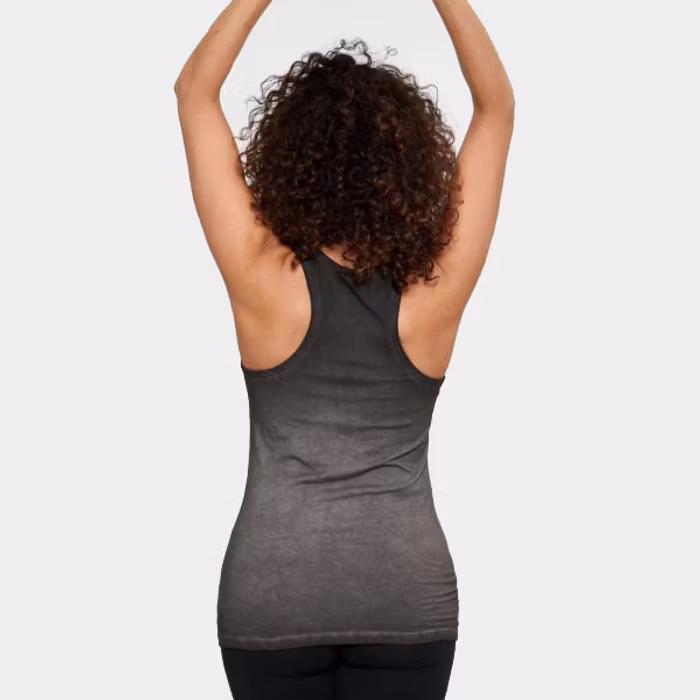 Yogatopp/linne OM Off black - Urban Goddess