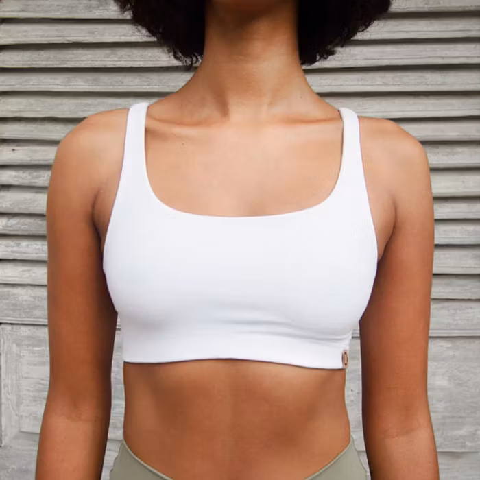 Yoga-BH Boxy Crop top White - Indigo Luna
