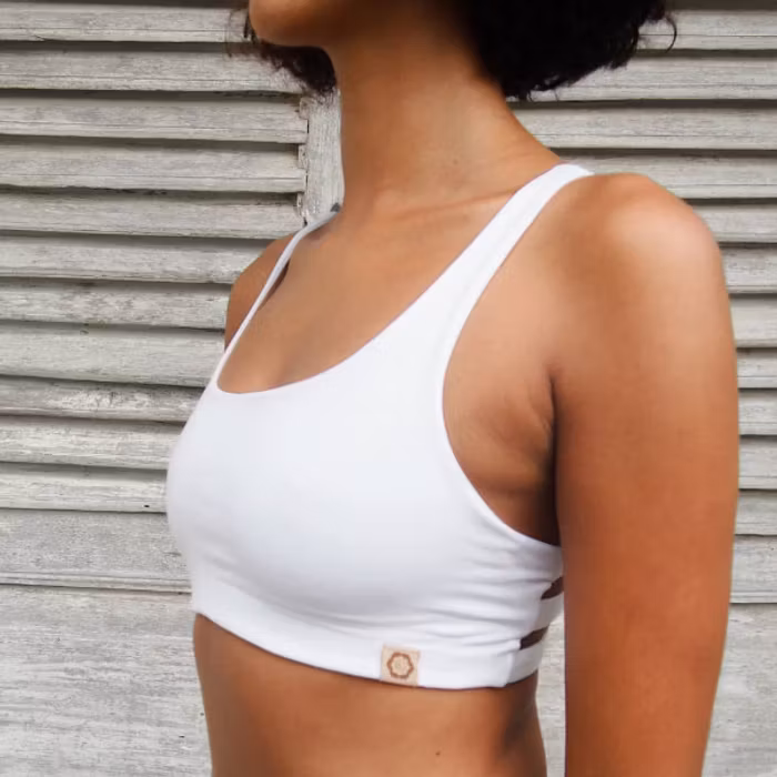 Yoga-BH Boxy Crop top White - Indigo Luna