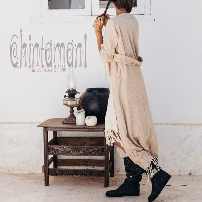 Khadi kimono long Natural - Chintamani Alchemi