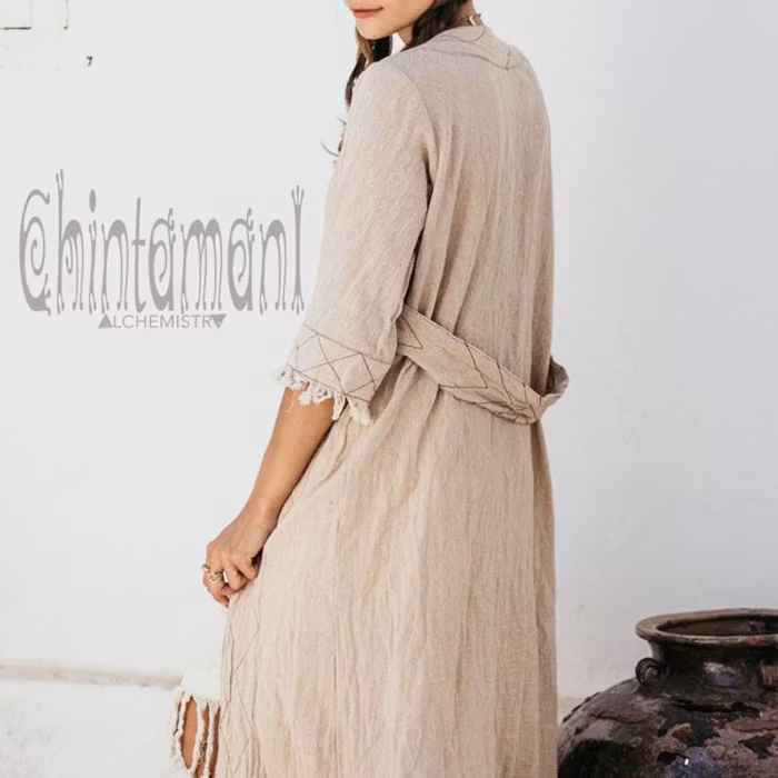 Khadi kimono long Natural - Chintamani Alchemi