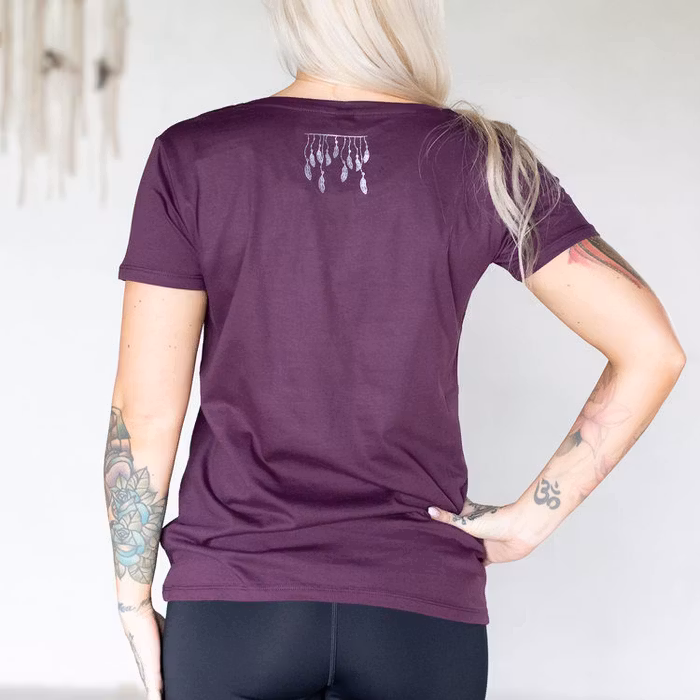 T-shirt "Only love can save the world..." Aubergine - Soul Factory