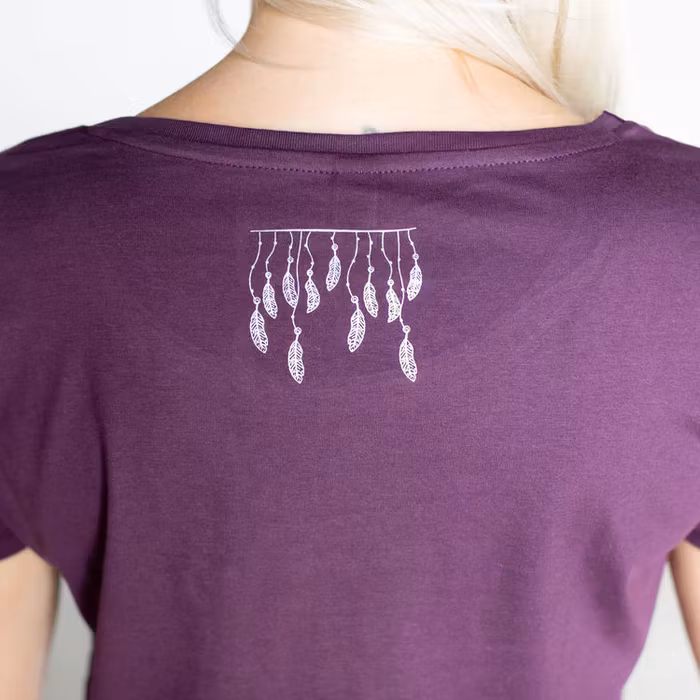 T-shirt "Only love can save the world..." Aubergine - Soul Factory