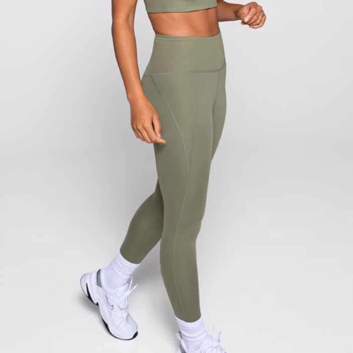 Yogaleggings High Rise Long Olive - Girlfriend Collective