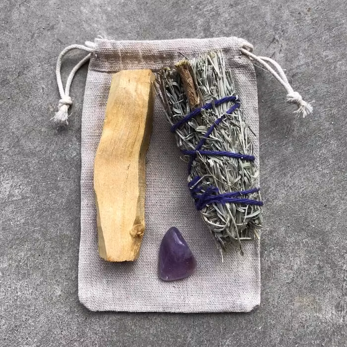 Smudgekit med Palo Santo Blue sage & Ametist