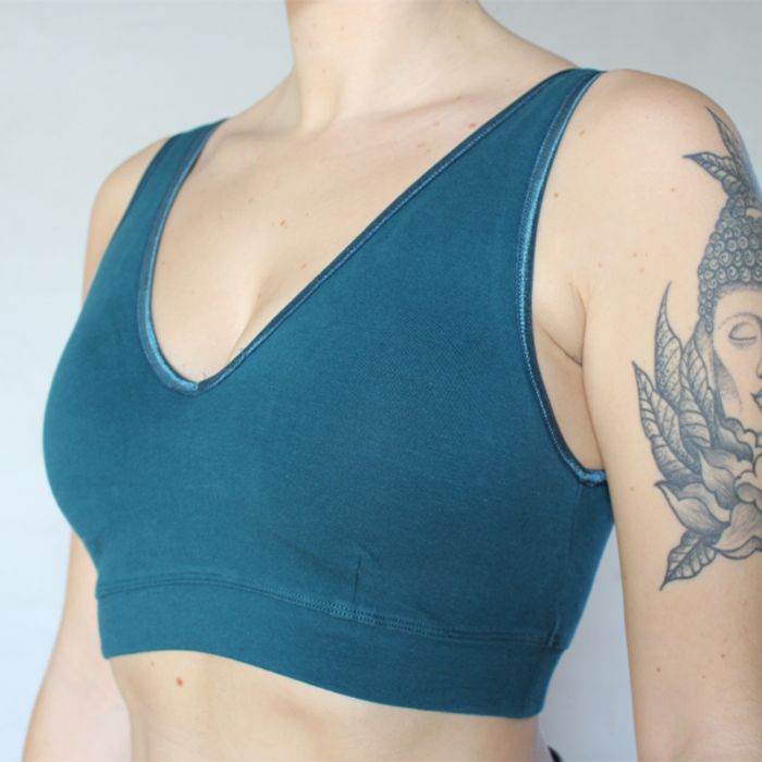 Sport-BH V-Neck Tropical Green - Mandala