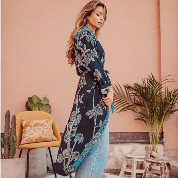 Exklusiv kimono "Baby It's Blue" - Brahmaki