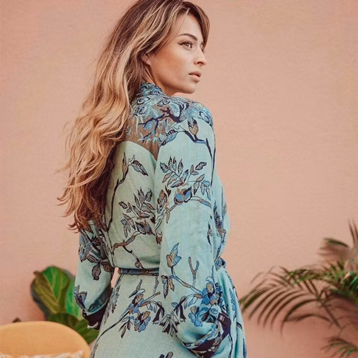 Exklusiv kimono "Baby It's Blue" - Brahmaki