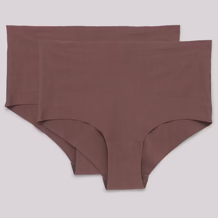 Trosor 2-pack Invisible Cheeky High-Rise Cocoa Brown/Taupe - Organic Basics