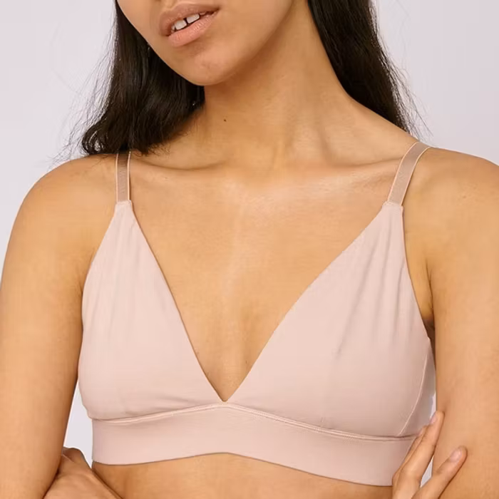 BH Organic Cotton Triangle Bra Rose Nude - Organic Basics