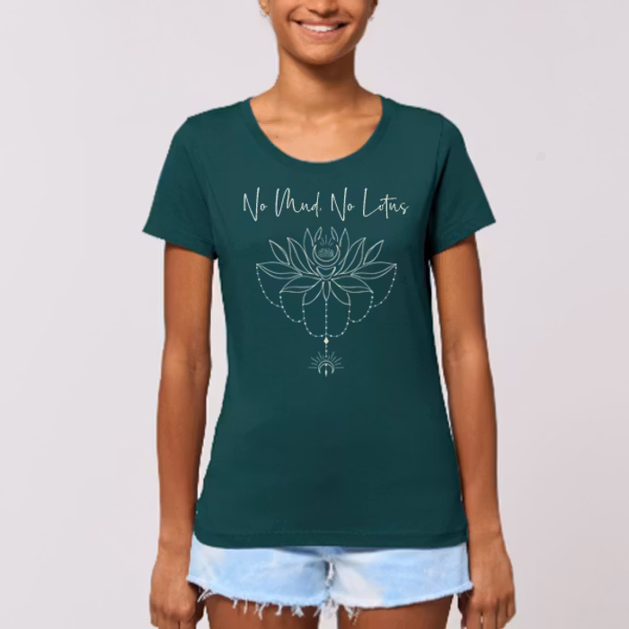 T-shirt "No Mud No Lotus" Glazed green - Soul Factory