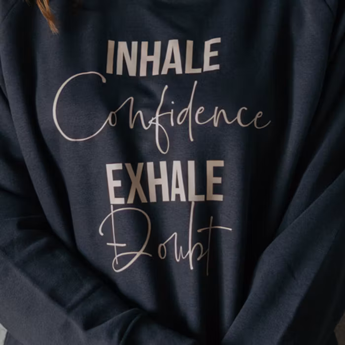 Hoodie "Inhale Confidence Exhale Doubt"  Ink grey - Soul Factory