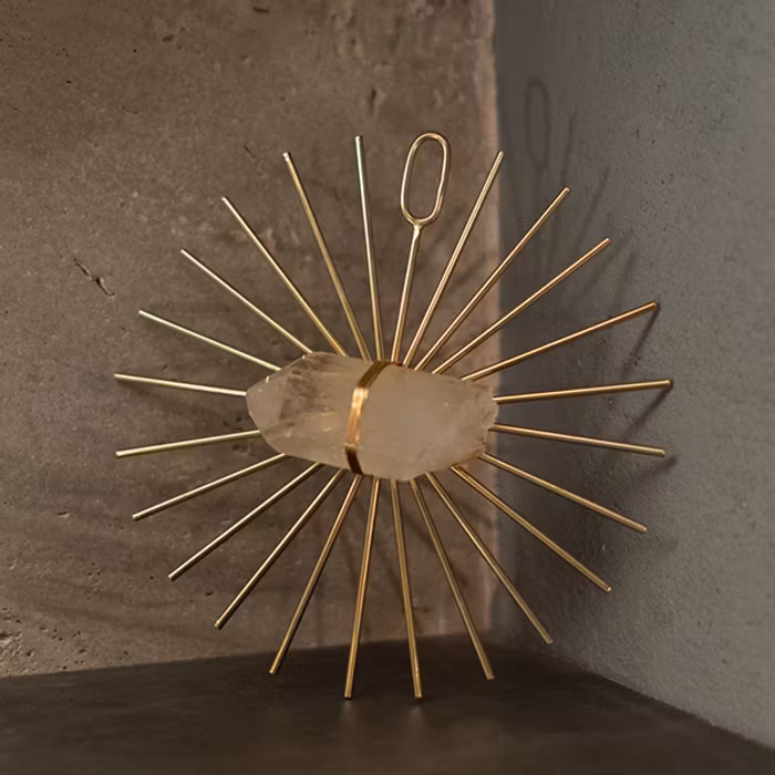 Kristall Healing grid Quartz Sunburst Gold - Ariana Ost