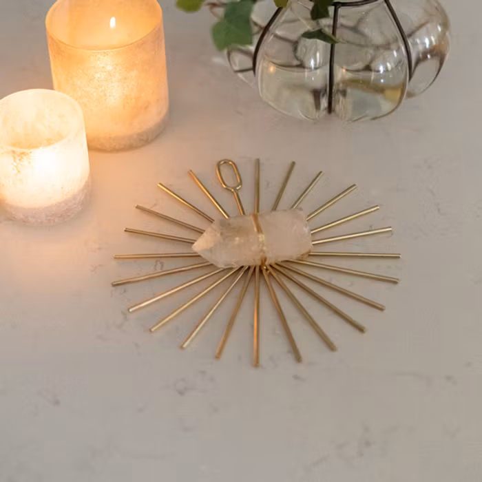 Kristall Healing grid Quartz Sunburst Gold - Ariana Ost