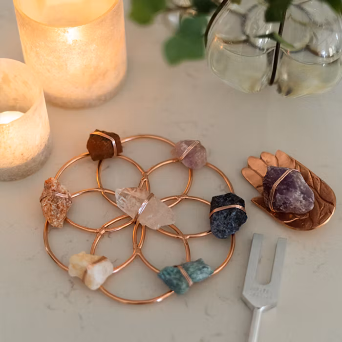 Chakra Balancing Flower of Life Healing grid Rosé- Ariana Ost