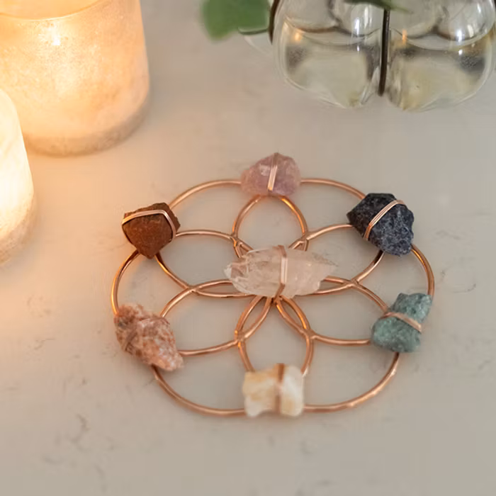 Chakra Balancing Flower of Life Healing grid Rosé- Ariana Ost