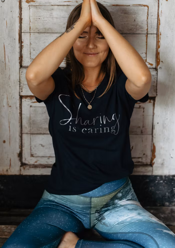 T-shirt "Sharing Is Caring" Blå - Soul Factory
