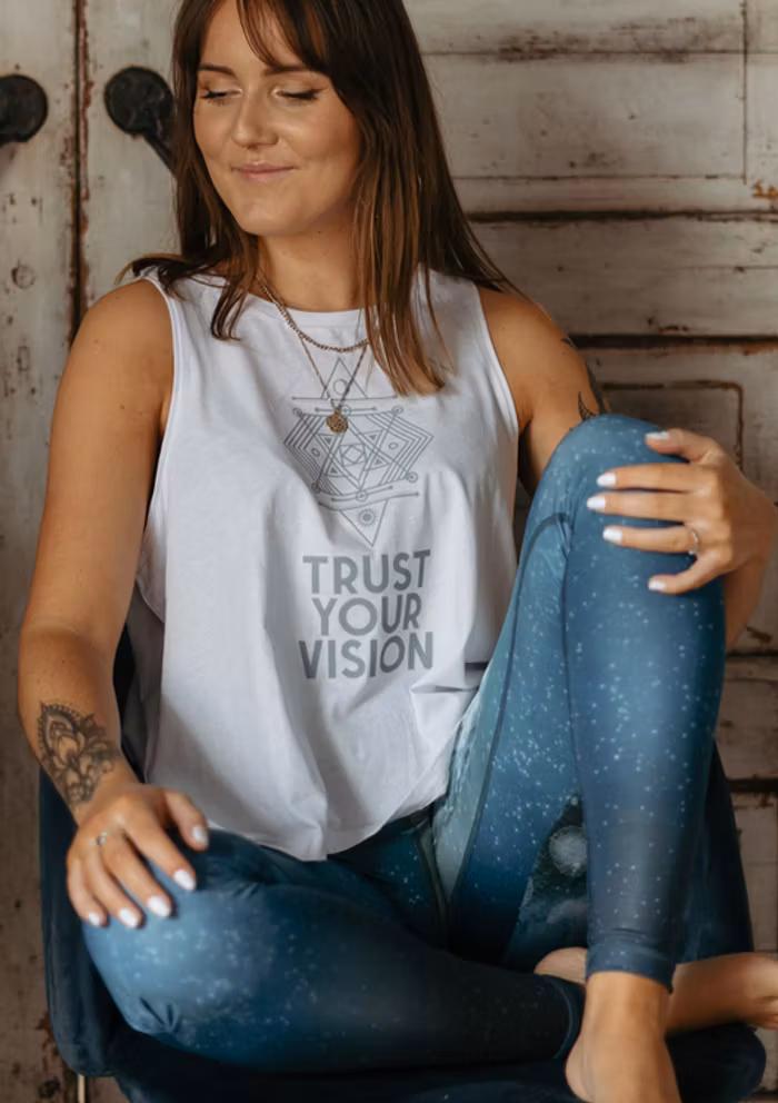 Linne Tank Top "Trust Your Vision" White - Soul Factory