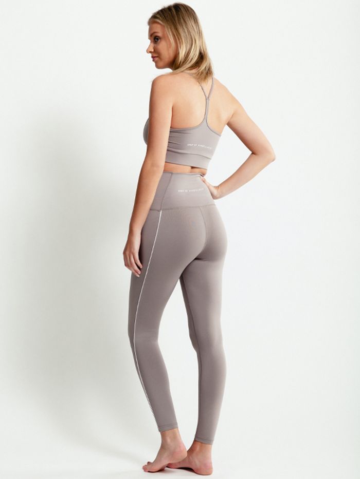 Sport-BH Yoga Leia Piped Taupe - DOM