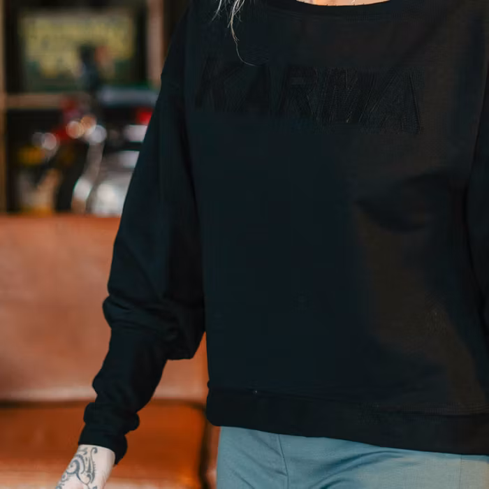 Tröja Sweater Puff "Karma" Black - Soul Factory