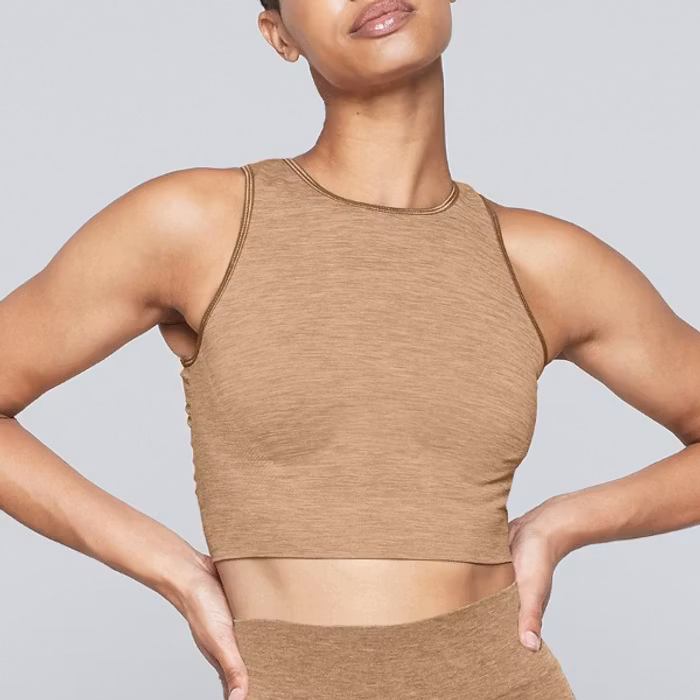 Seamless Crop Top Camel - Moonchild Yogawear