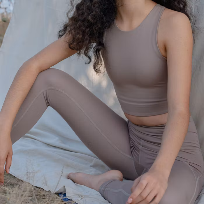 Yoga leggings Compressive High rise Long  Limestone - Girlfriend Collective