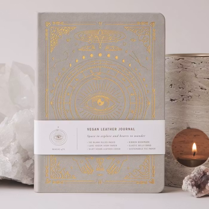 Journal Vegan Leather Olinjerad Dagbok Stone A5 - Magic of I