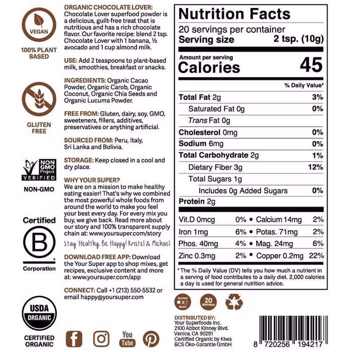 Chocolate Lover BBD 22.02.28 - Your Superfoods