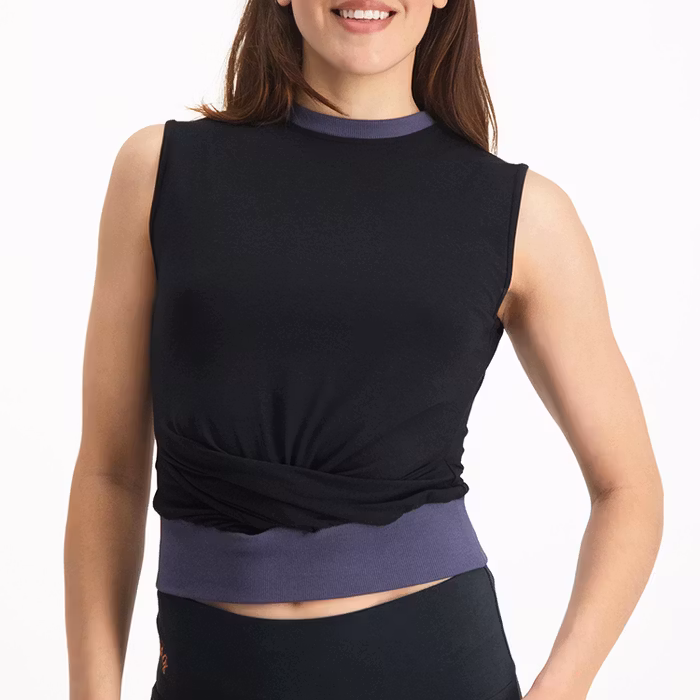 Yogalinne Lakshmi Crop Top Urban Black - Urban Goddess