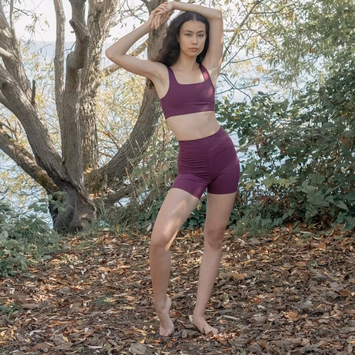 Yogashorts Run High Rise Plum - Girlfriend Collective