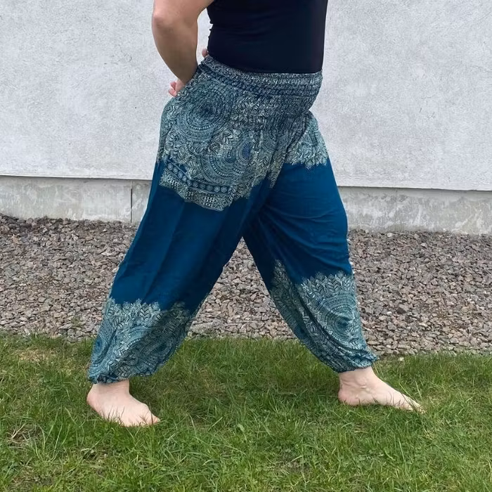 Relaxbyxa nr. 34 Teal/beige XXL - Bohemian Harem