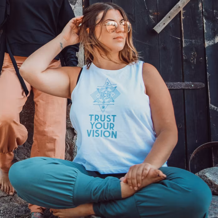 Linne Tank Top "Trust Your Vision" White - Soul Factory