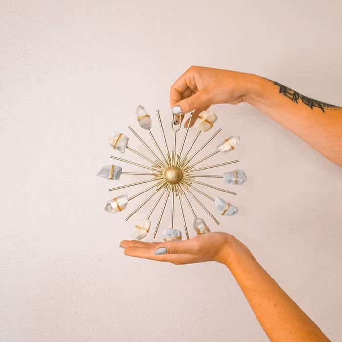 2:A SORTERING Kristall Beach Vibes Sunburst Healing Crystal Grid - Ariana Ost