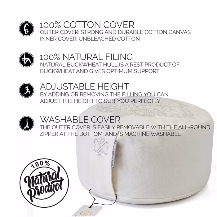 Meditationskudde Lotus Ivory white - Love Generation