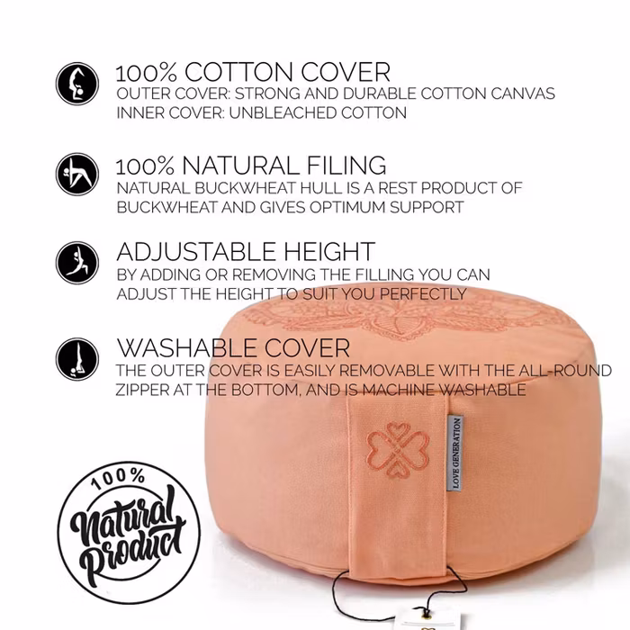 Meditationskudde Lotus Pretty Peach - Love Generation