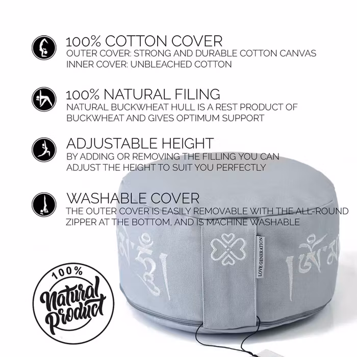 Meditationskudde Mantra Dolphin Grey - Love Generation