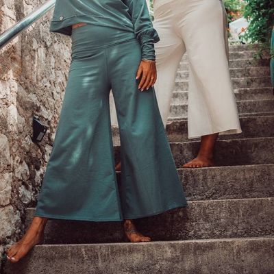 Byxor Wavy Cropped Balsam Green - Soul Factory