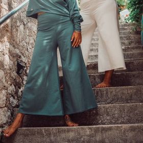 Byxor Wavy Cropped Balsam Green - Soul Factory