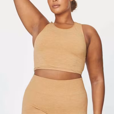 Seamless Crop Top Camel - Moonchild Yogawear